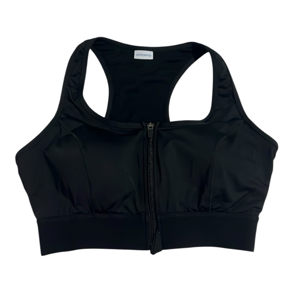 Amoena Gloria Zipper Support Sports Bra Women’s Medium Black 44070